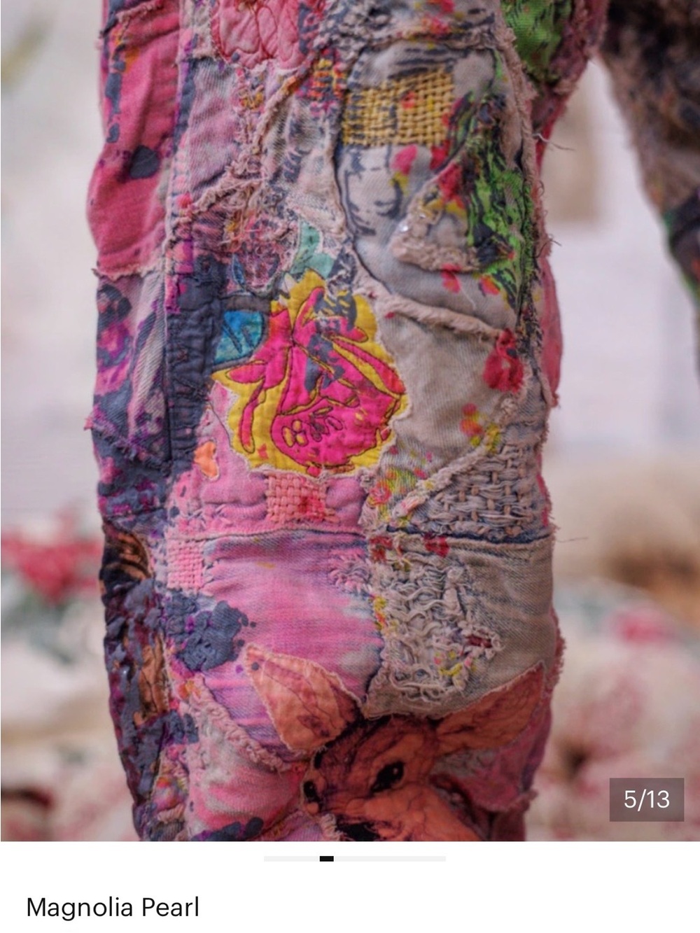 Magnolia Pearl Patchwork Boyfriend Jeans in Pink, Yellow, Green, Blue - Picture 5 of 5